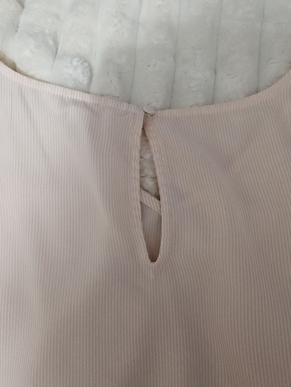 LC Lauren Conrad Peach & White Striped Blouse, Size Large - Picture 4 of 5